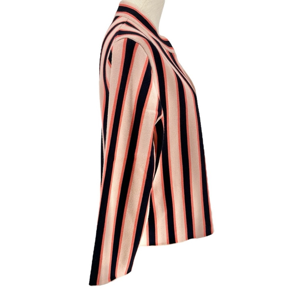 Ann Taylor Striped Sweater Cardigan - navy, Pink, peach - medium - Picture 3 of 4
